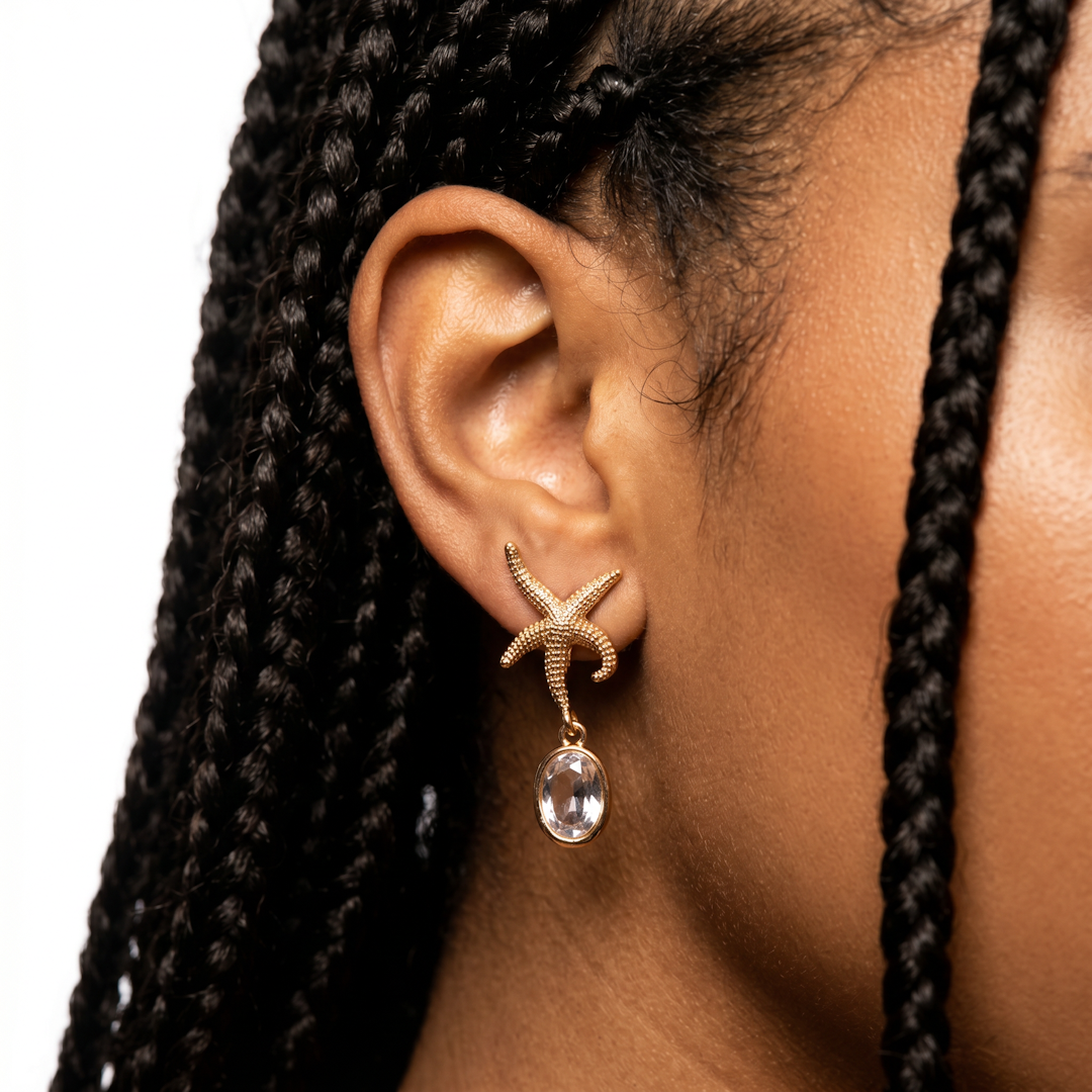 Sea Me Here Drop Earrings - Gold