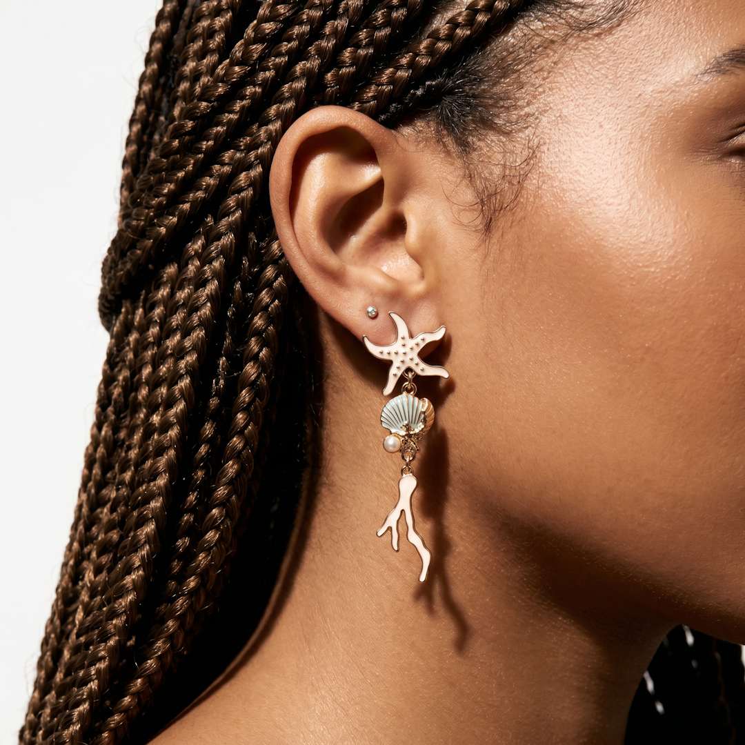 Coral Wave Drop Earrings