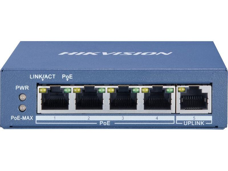 Switch PoE No Administrado de 4 Puertos Gigabit Hikvision
