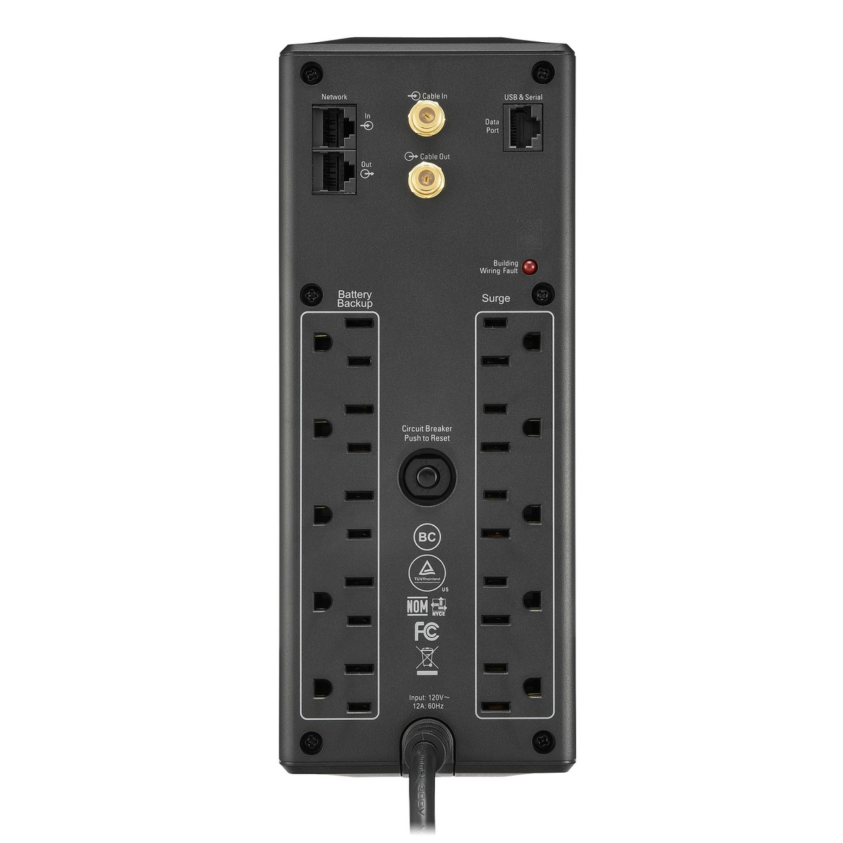 UPS Marca APC Pro BX 1500 VA, 10 tomas de salida, AVR, interfaz LCD, LAM 60 Hz