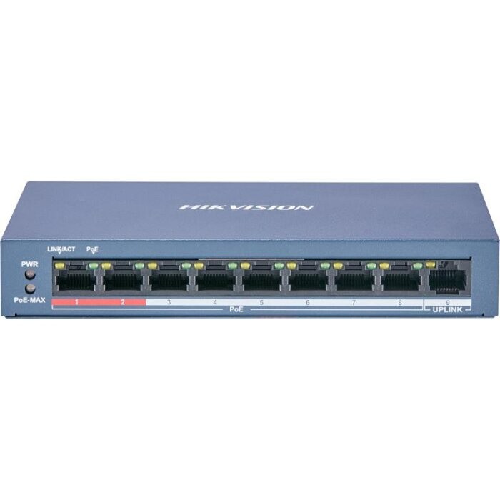 Switch PoE+ Hikvision / No Administrable / 8 Puertos 10/100 Mbps PoE+