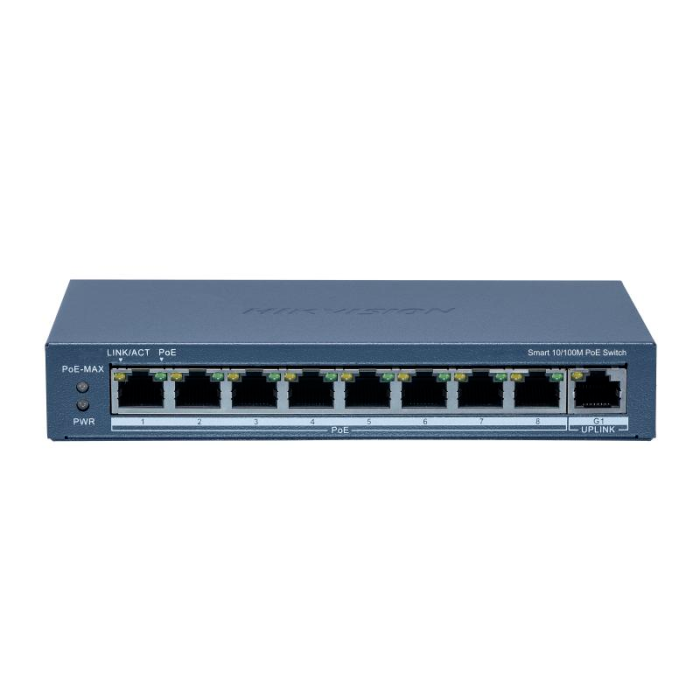 Switch Hikvision PoE administrable. 8 puertos