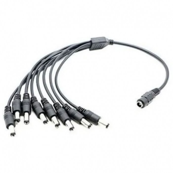 Splitter DC, 1 hembra (jacks) a 8 machos (plug). Iflux