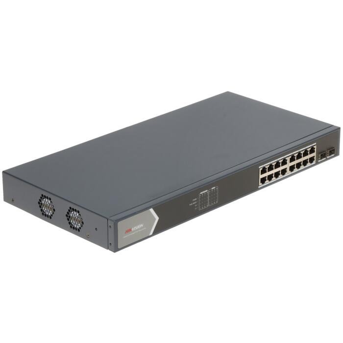 Switch Hikvision 16 Puertos Gigabit PoE+ / Administrable / Hasta 300 metros