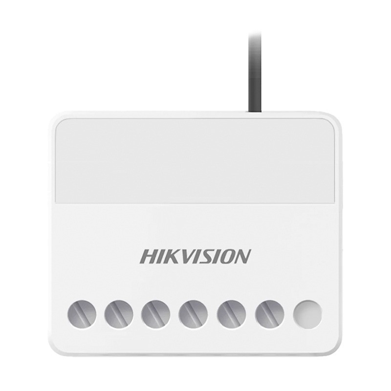 Módulo de Relé para domótica (contacto NO/NC, 0~36V DC, Max 5A). Marca Hikvision