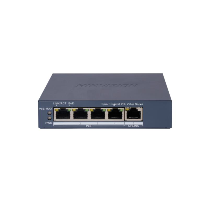 Switch Hikvision Gigabit PoE+ / Administrable / 4 Puertos 10/100/1000 Mbps PoE+