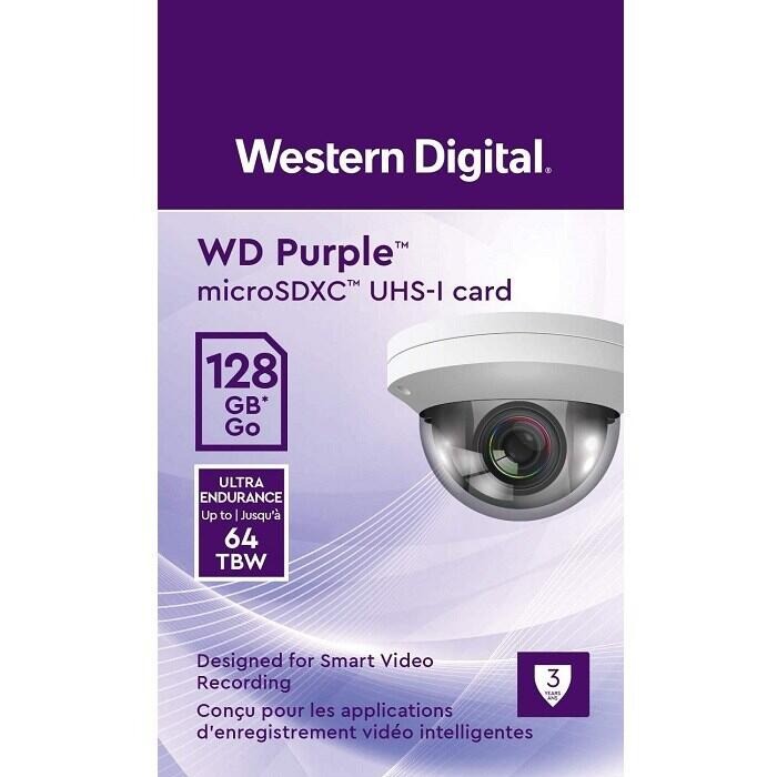 Micro SDXC v30- 128GB UHS-I U3 Purple. Western Digital