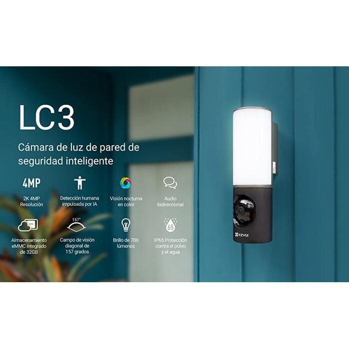 Cámara de seguridad EZVIZ 4MP con lámpara de 700 lúmens,