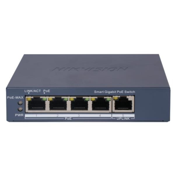 SWITCH HIKVISION DS-3E1505P-EI(O-STD) (E) 4 PUERTOS GIGABIT POE + 1 PUERTO GIGABIT RJ45 10/100/1000 MBPS
