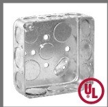 CAJA CUADRADA METAL TEKLINK-T  CON ORIFICIOS 1/2 + 3/4  TORNILLO TIERRA   52151-1/2&3/4