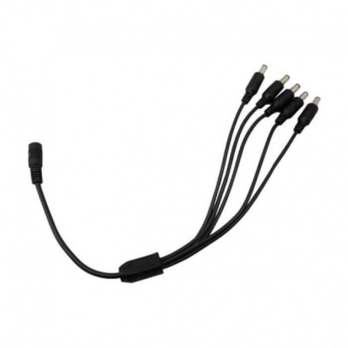 Splitter DC, 1 hembra (jacks) a 5 machos (plug). Iflux