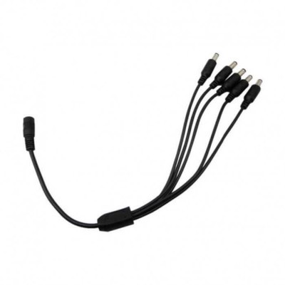 Splitter DC, 1 hembra (jacks) a 5 machos (plug). Iflux