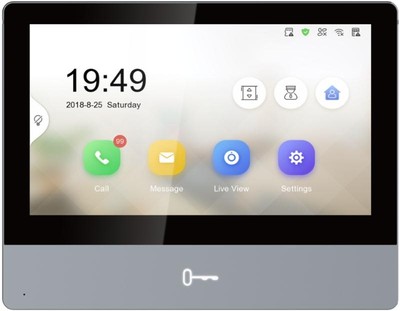 Monitor IP táctil 7” para videoportero modular con apertura remota y audio bidireccional