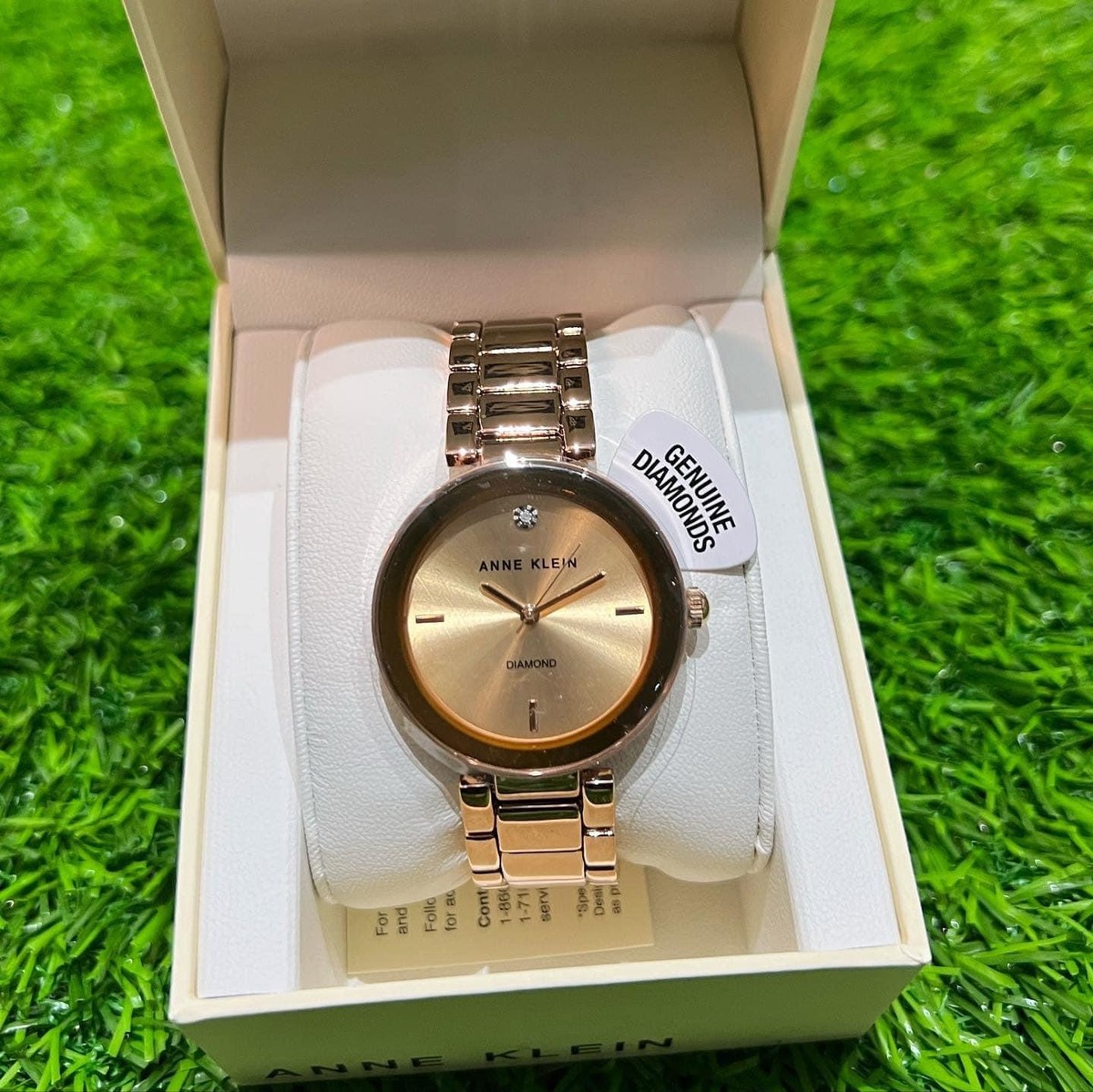 Anne Klein Genuine Diamond Bracelet Watch - rose gold (AK/006)