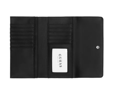 Guess Debossed Slim Tri-fold Wallet - black