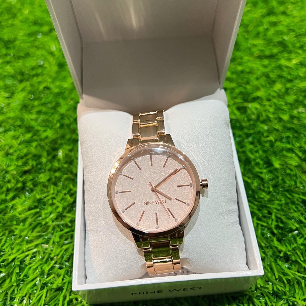 Nine West Crystal Accented Bracelet Watch - rose gold (NW/017)