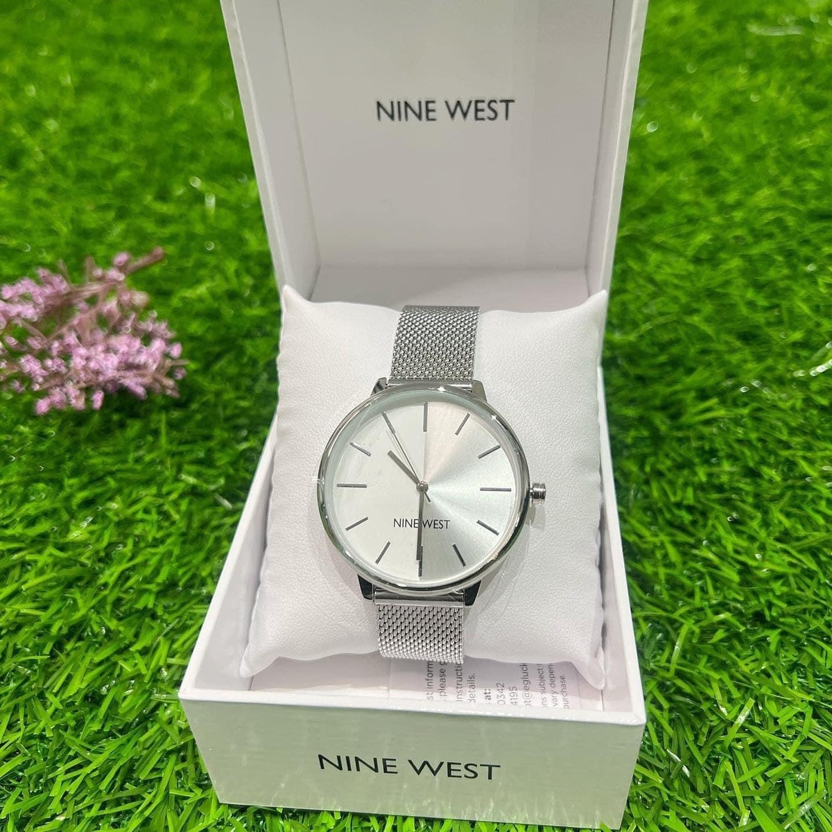 Nine West Mesh Split Dial Watch - silver (NW/029)