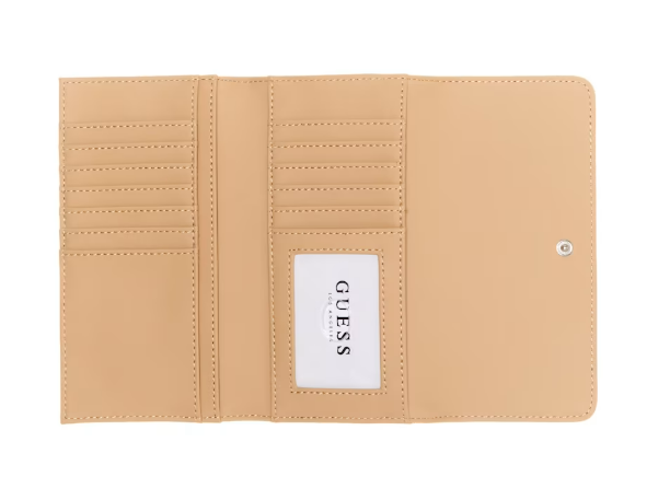 Guess Debossed Slim Tri-fold Wallet - blush pink