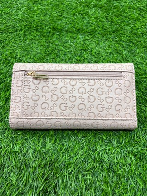 Guess Debossed Slim Tri-fold Wallet - neutral nude