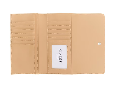 Guess Debossed Slim Tri-fold Wallet - neutral nude