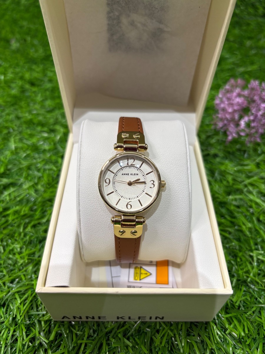 Anne Klein Brown Leather Strap Watch - brown/gold (AK/023)