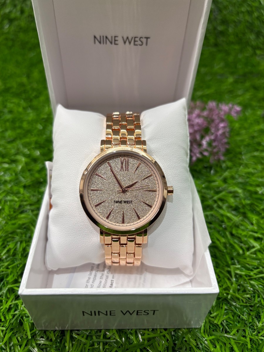 Nine West Braided Bracelet Watch w/ glitter dial - rose gold (NW/034)