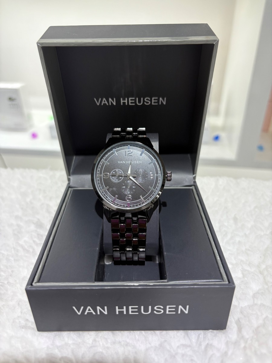 Van Heusen Men’s Sleek Dress Watch - gunmetal black (VAN/001)