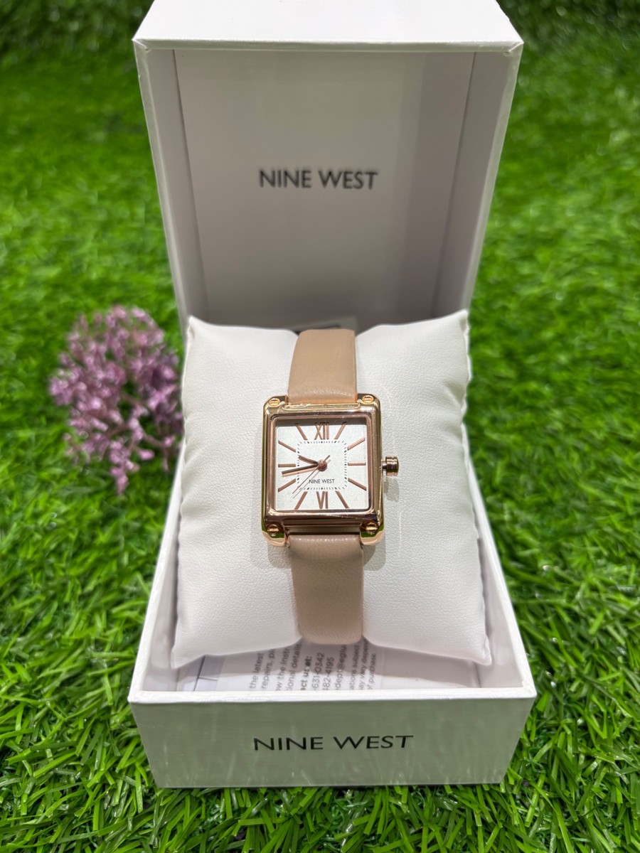 Nine West Faux Leather Band Watch - beige (NW/014SQ)