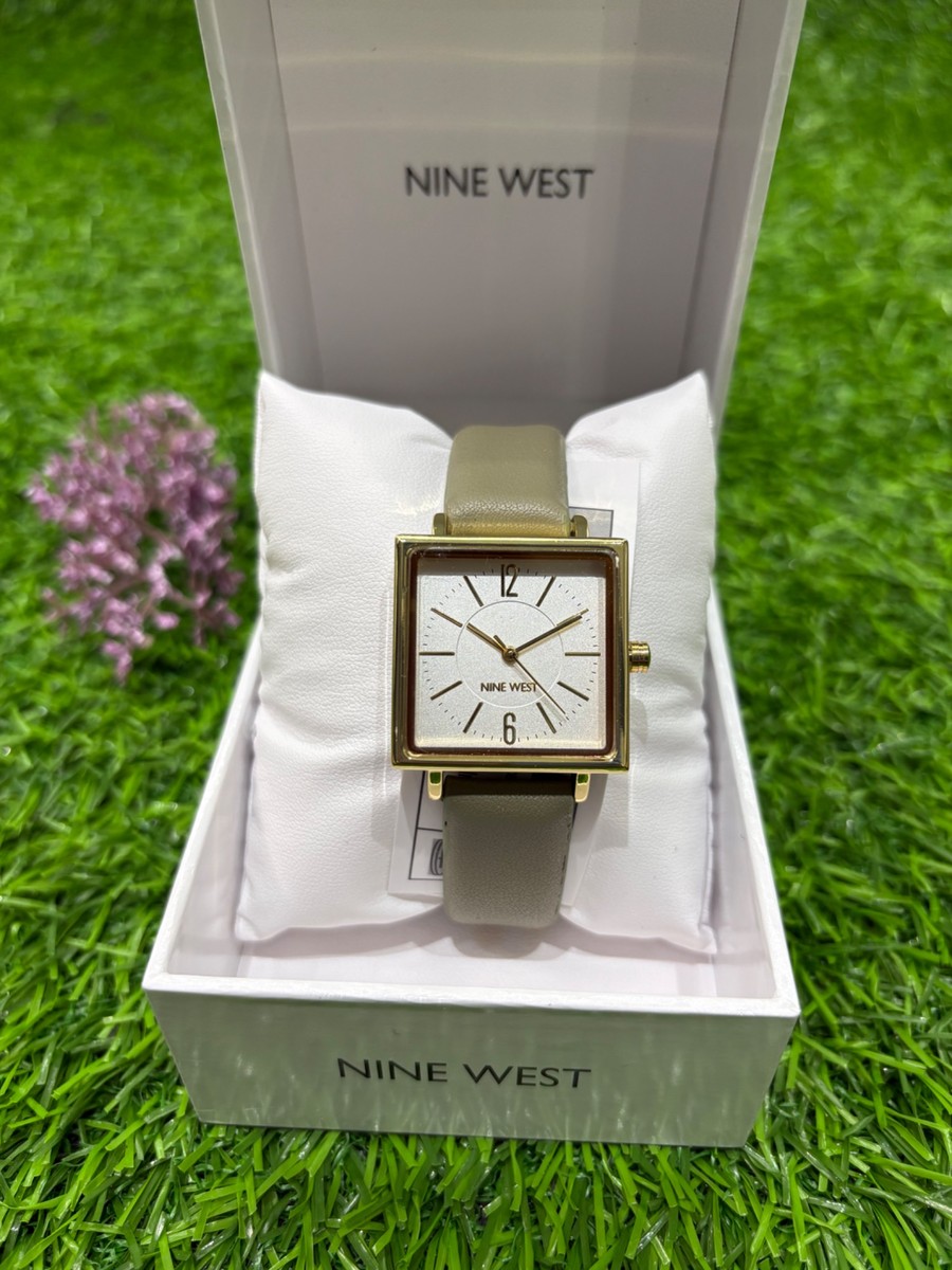 Nine West Faux Leather Band Watch - olive green (NW/043SQ)