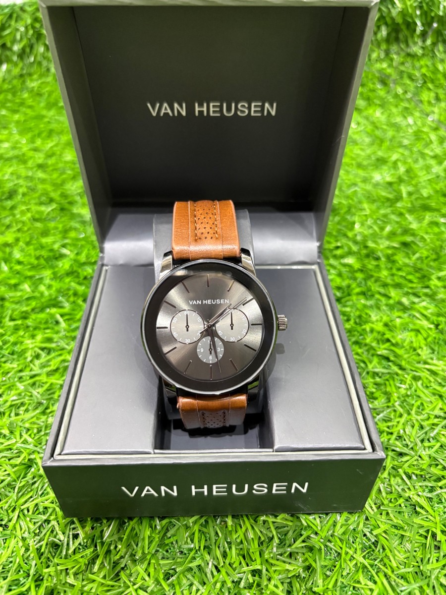 Van Heusen Mens' Faux Leather Band Watch - brown (VAN/002)