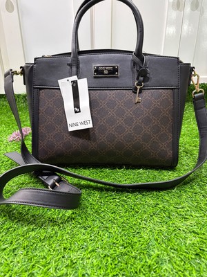 Nine West (Ledger) Satchel - brown/black logo