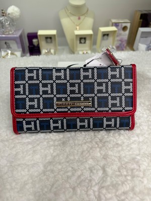 Tommy Hiliger Logo Print Wallet - navy/white/red