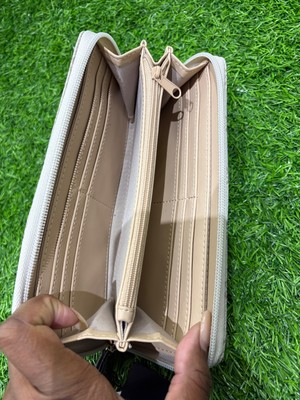 Nine West Zip Wallet - mushroom logo/milk