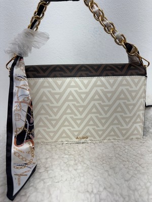 Aldo Crossbody Bag - cream & brown