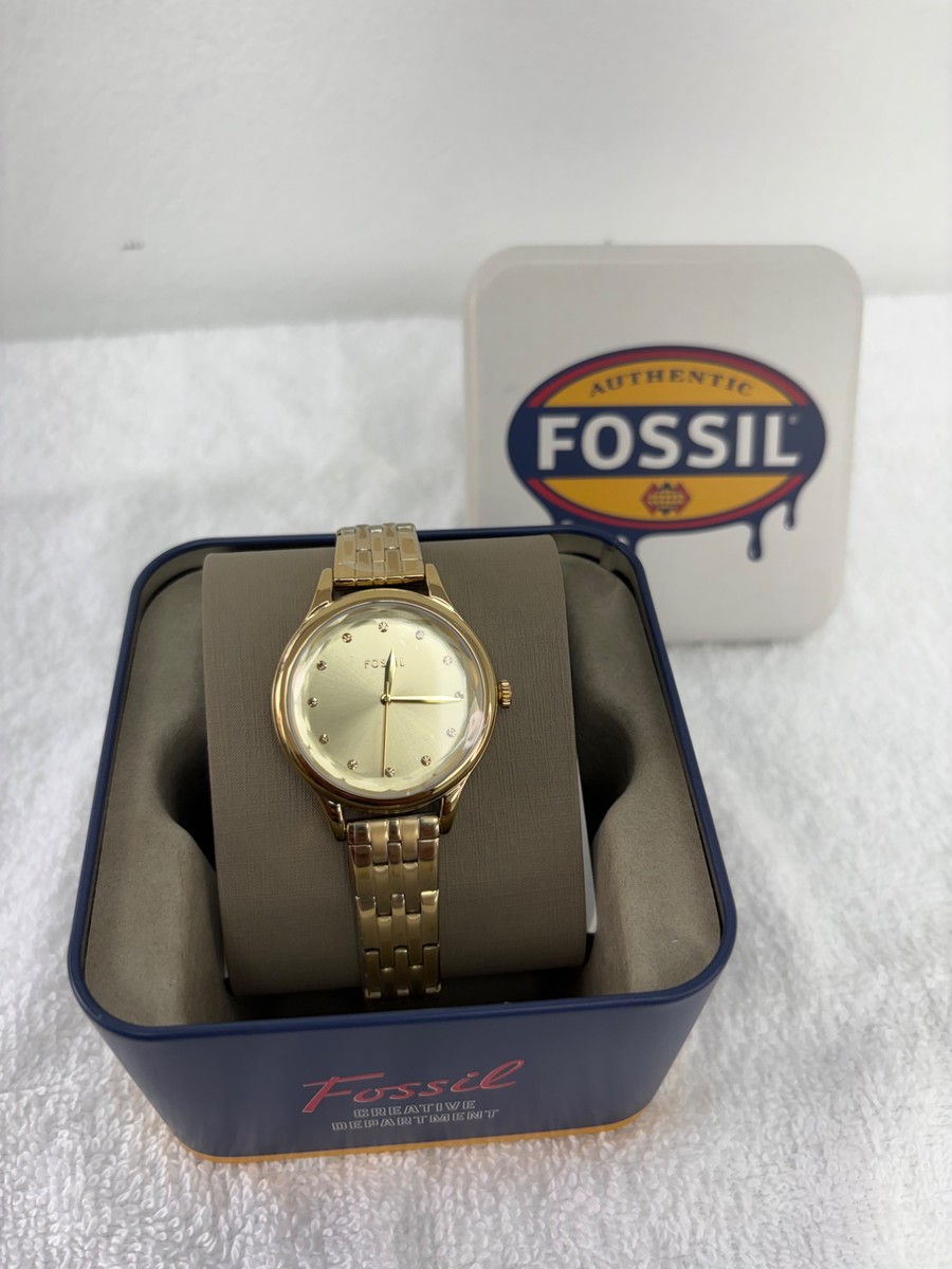 Fossil Braided Stainless Steel Watch - gold (FOS/002)