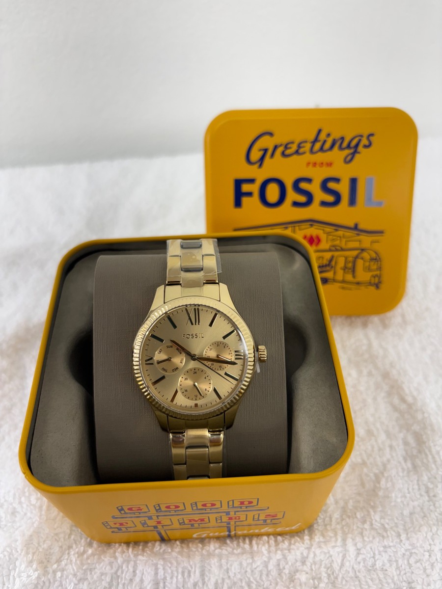 Fossil Multi-function Stainless Steel Watch - gold (FOS/003)