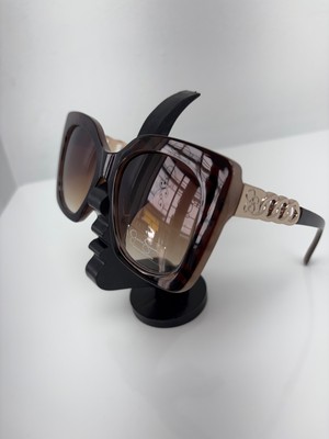 JS Large Square Leopard Glasses - drk brown (JS/001)