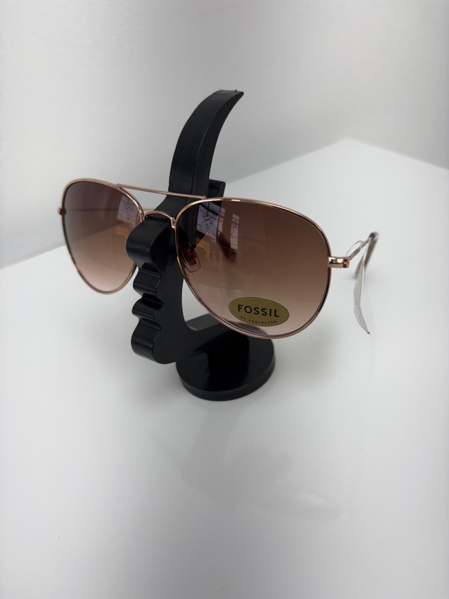Fossil Aviator Sunglasses - rose gold (FOS/003)