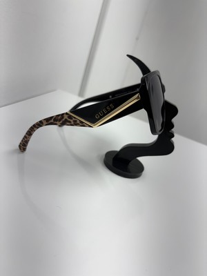 Guess Rectangular Sunglasses - black with leopard side (GUE/012)