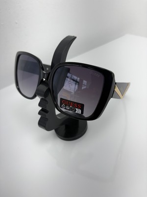 Guess Rectangular Sunglasses - black with leopard side (GUE/012)