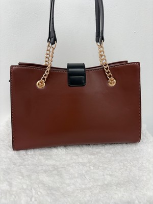 Guess (Arwen) Satchel with clasp - cocoa brown