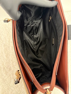 Guess (Arwen) Satchel with clasp - cocoa brown