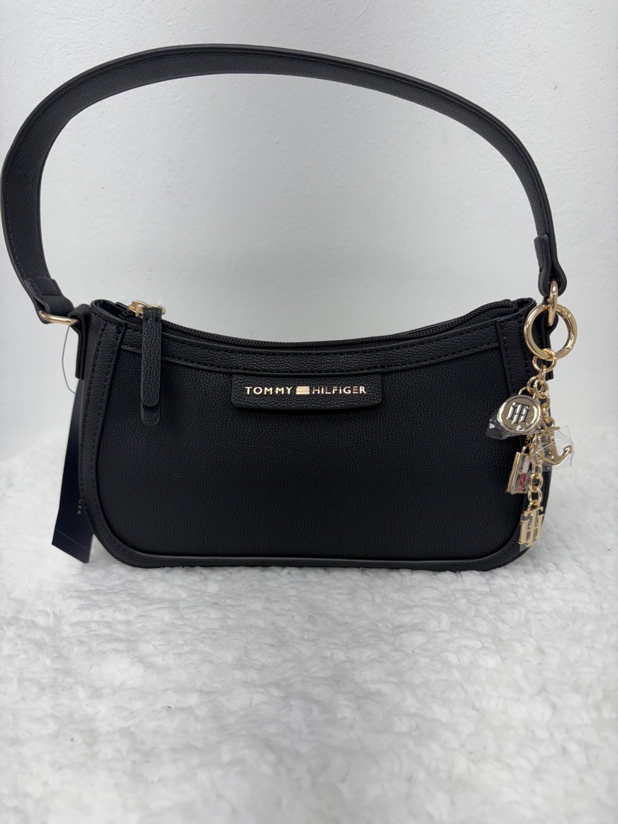 Tommy Hilfiger Shoulder Bag with charm - black