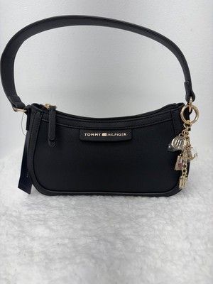 Tommy Hilfiger Shoulder Bag with charm - black