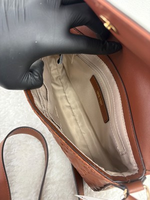 Nine West (Ledger) Woven Crossbody Bag - chestnut