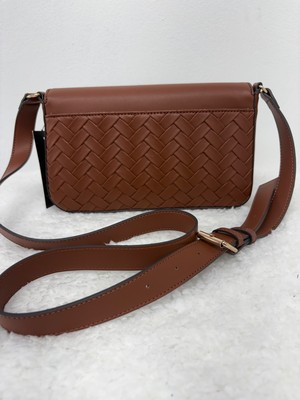 Nine West (Ledger) Woven Crossbody Bag - chestnut