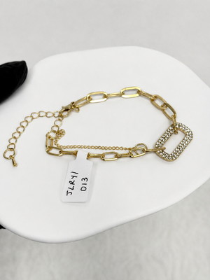 Geometric Cubic Chain Bracelet - gold (JLRY013)