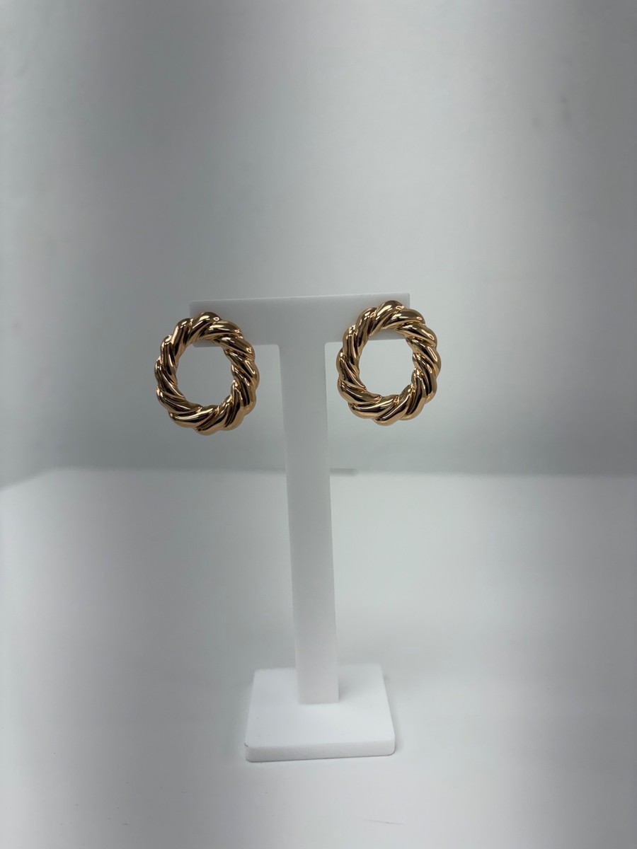 Woven Circle Earring - rose gold (EARR/005)