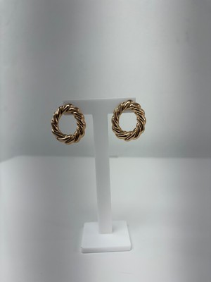 Woven Circle Earring - rose gold (EARR/005)