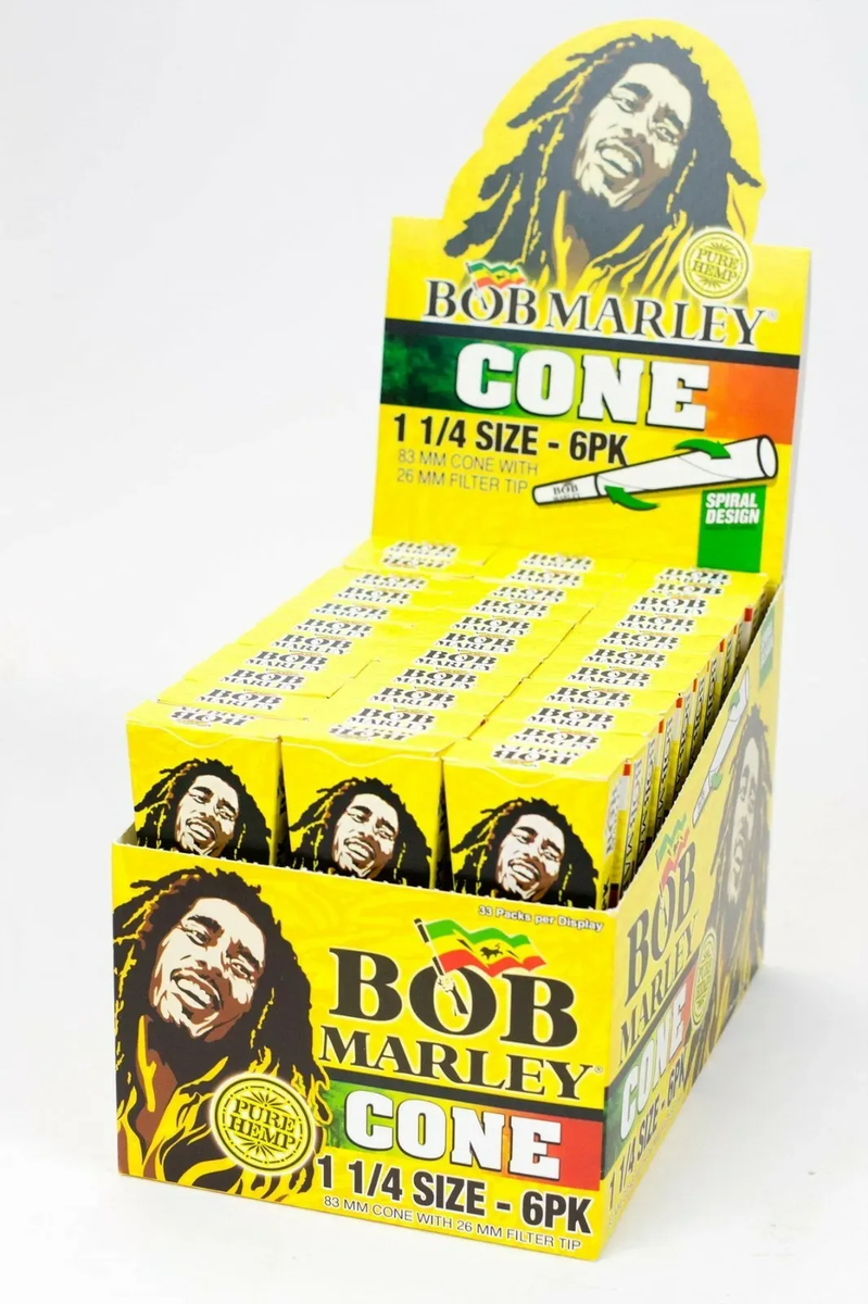 Bob Marley 1 1/4 6 Pack Pure hemp Pre-rolled cones.